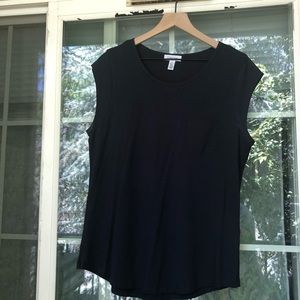 Calvin Klein cap sleeve navy blouse